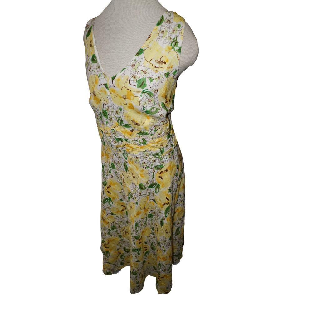 Robbie Bee Yellow Floral Cotton Midi Dress Cottagecore Garden Party 20W - Picture 3 of 7